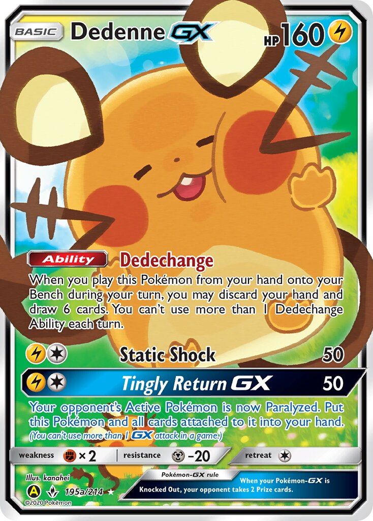 Dedenne-GX 195a/214 — Yellow A Alternate (English Pokémon TCG card)