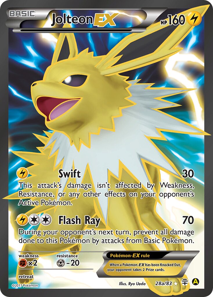 Jolteon-EX 28a/83 — Yellow A Alternate (English Pokémon TCG card)