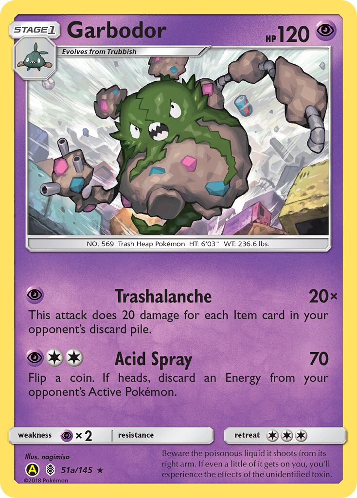 Garbodor 51a/145 — Yellow A Alternate (English Pokémon TCG card)