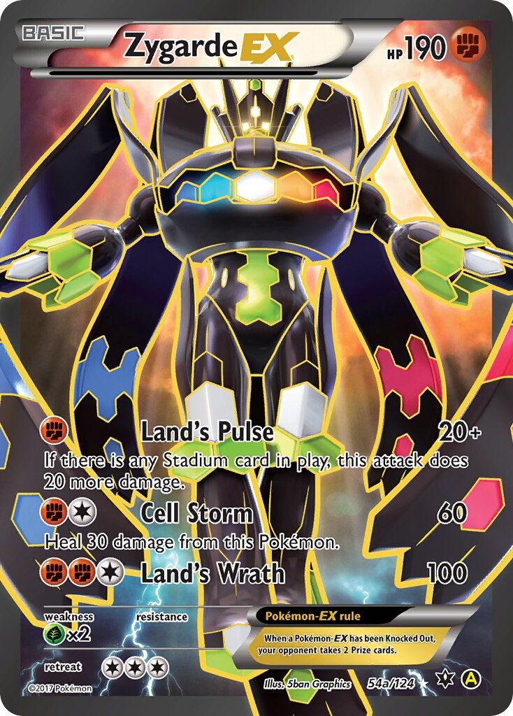Zygarde-EX 54a/124 — Yellow A Alternate (English Pokémon TCG card)