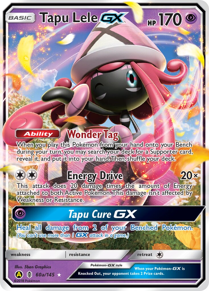 Tapu Lele-GX 60a/145 — Yellow A Alternate (English Pokémon TCG card)
