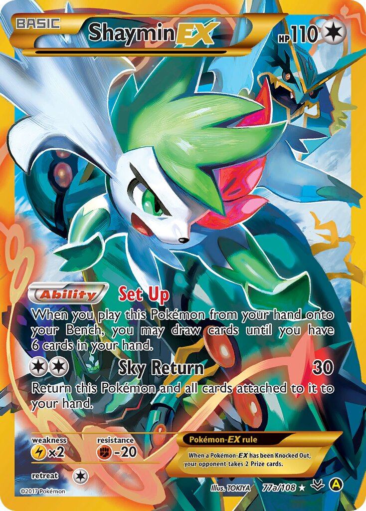 Shaymin-EX 77a/108 — Yellow A Alternate (English Pokémon TCG card)