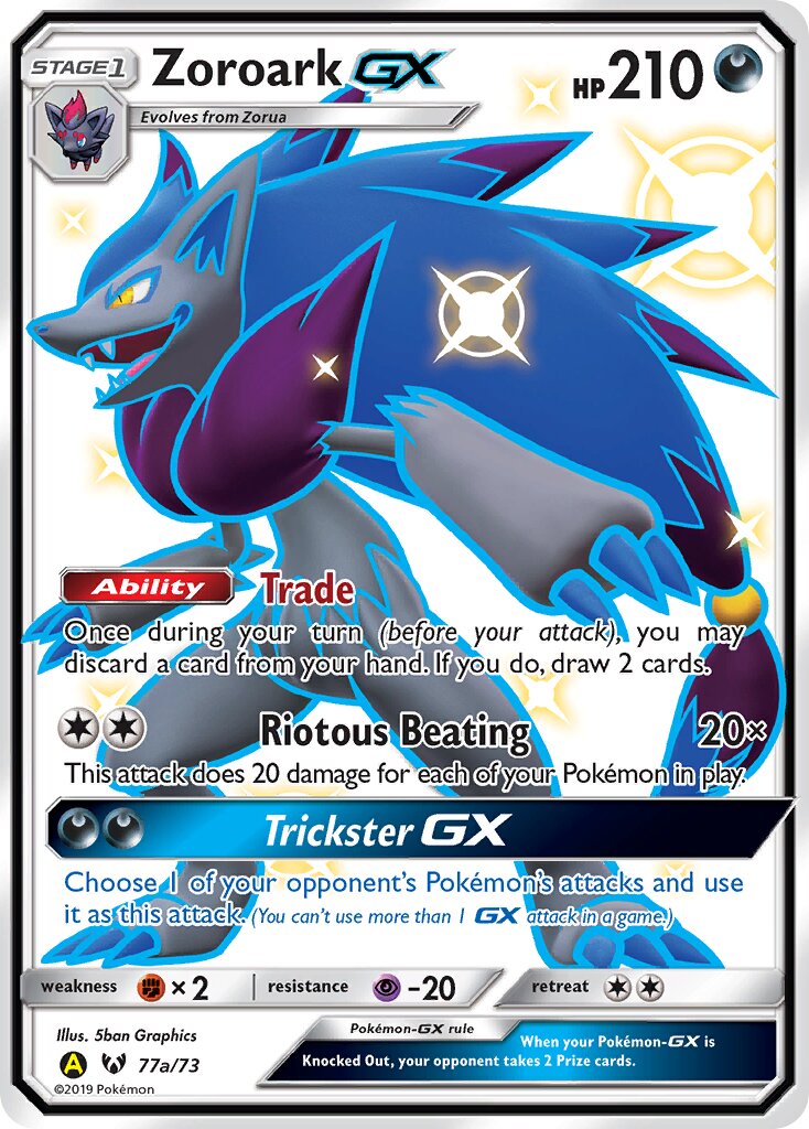 Zoroark-GX 77a/73 — Yellow A Alternate (English Pokémon TCG card)