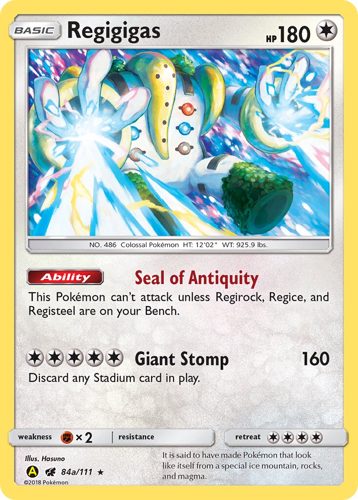 Regigigas 84a/111 — Yellow A Alternate (English Pokémon TCG card)