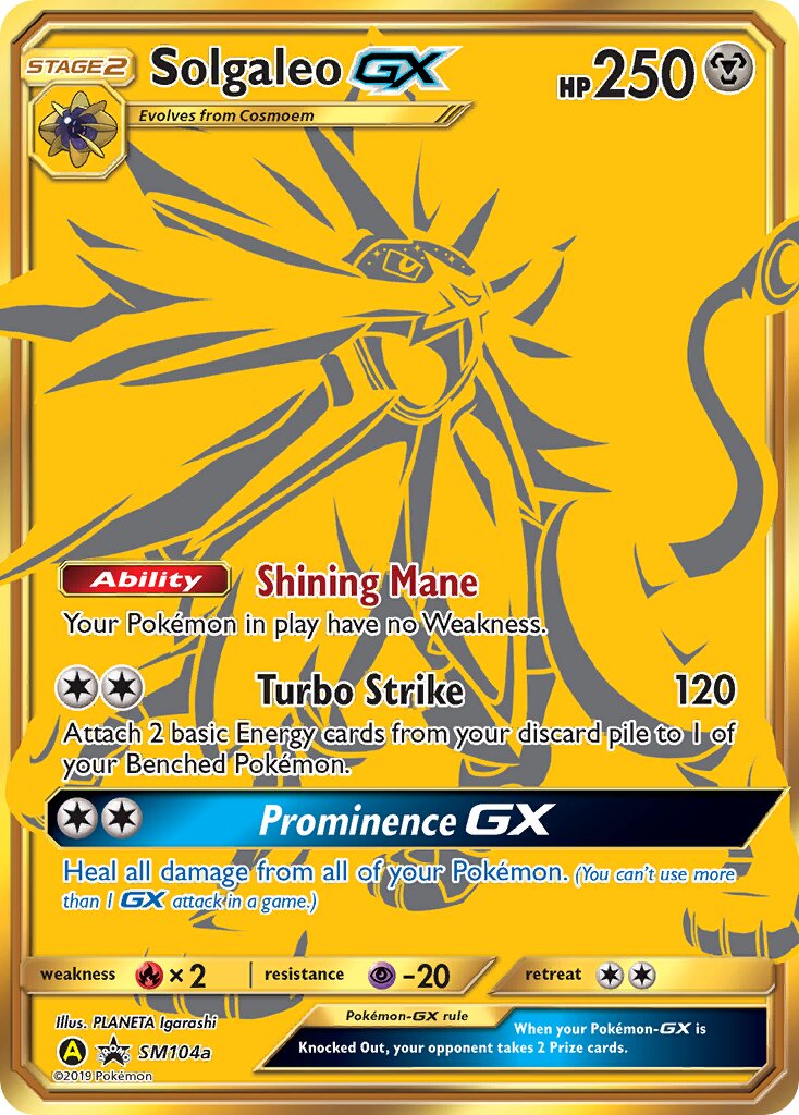 Solgaleo-GX SM104a — Yellow A Alternate (English Pokémon TCG card)