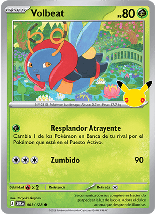 Volbeat 003 — 30 Jahre (Spanish Pokémon TCG card)