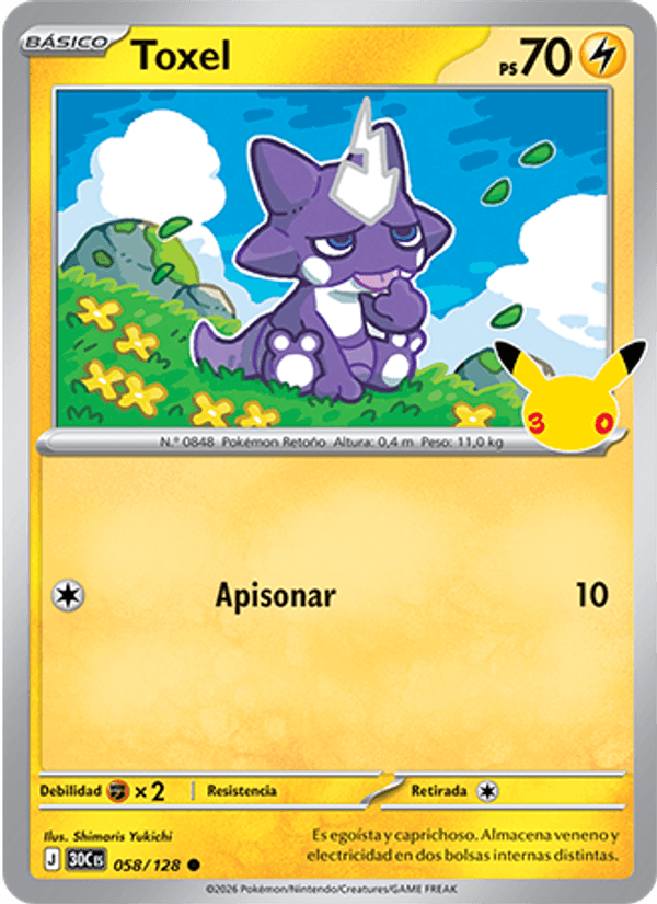 Toxel 058 — 30 Jahre (Spanish Pokémon TCG card)