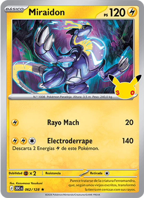 Miraidon 062 — 30 Jahre (Spanish Pokémon TCG card)