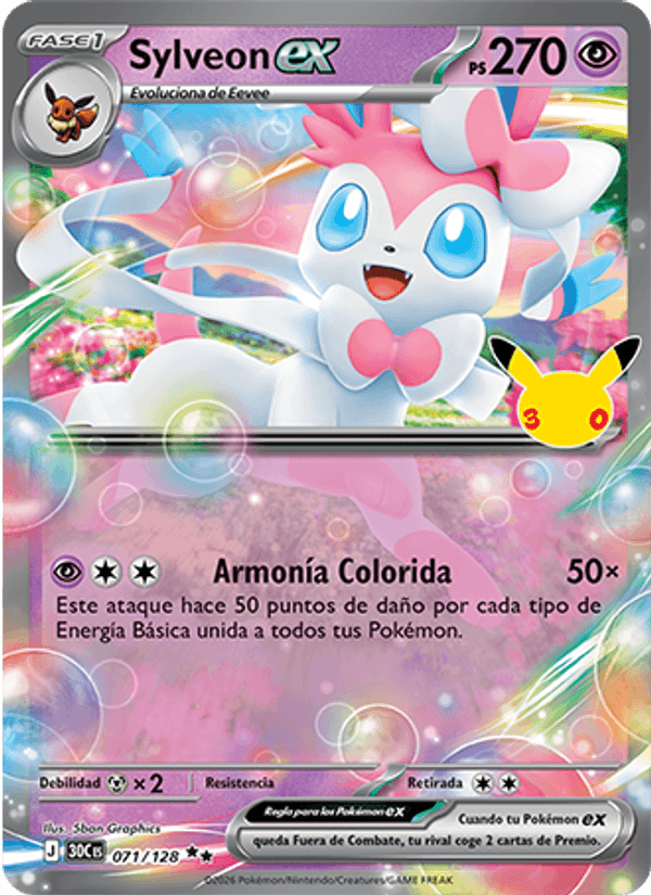 Sylveon ex 071 — 30 Jahre (Spanish Pokémon TCG card)
