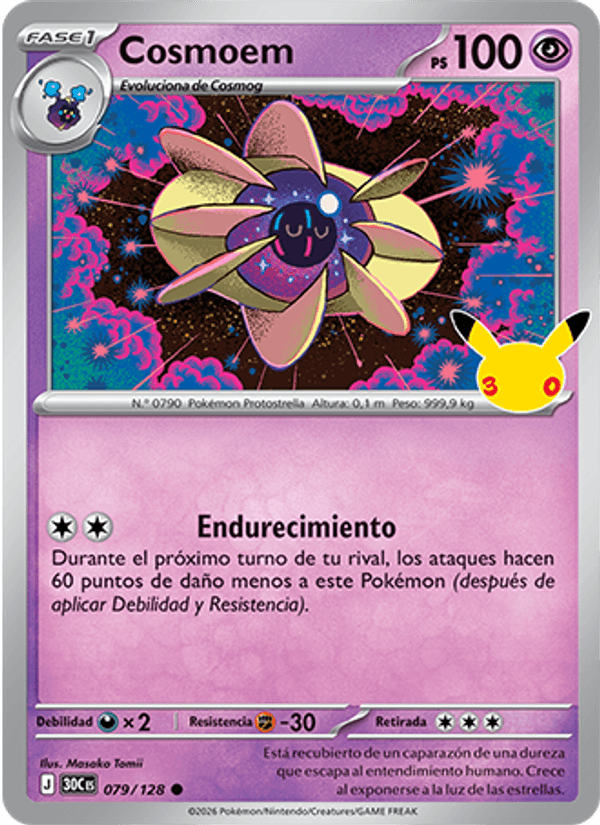 Cosmoem 079 — 30 Jahre (Spanish Pokémon TCG card)