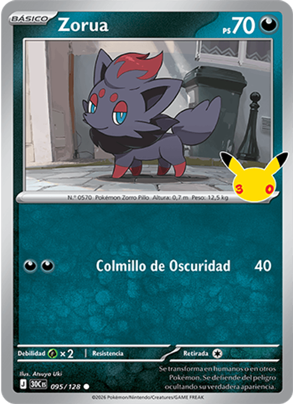 Zorua 095 — 30 Jahre (Spanish Pokémon TCG card)