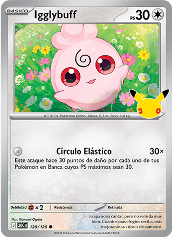 Igglybuff 120 — 30 Jahre (Spanish Pokémon TCG card)