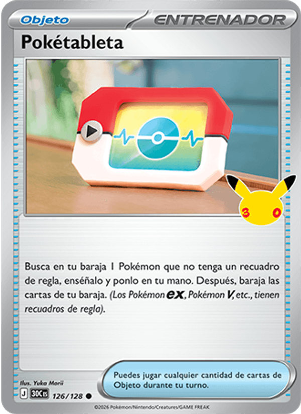 Pokétableta 126 — 30 Jahre (Spanish Pokémon TCG card)