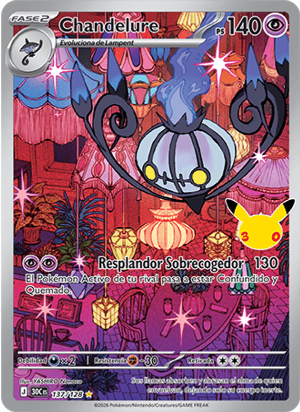 Chandelure 137 — 30 Jahre (Spanish Pokémon TCG card)