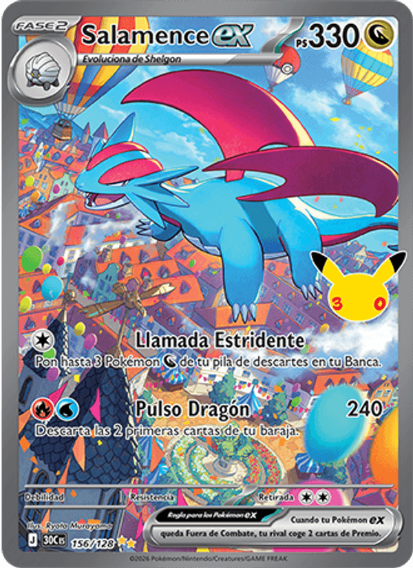 Salamence ex 156 — 30 Jahre (Spanish Pokémon TCG card)