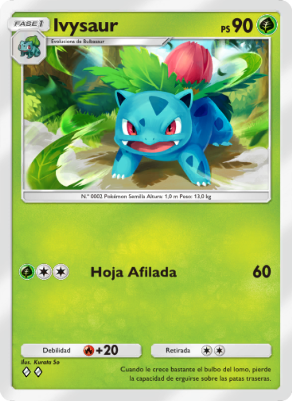 Ivysaur 002 — Genetic Apex (Spanish Pokémon TCG card)