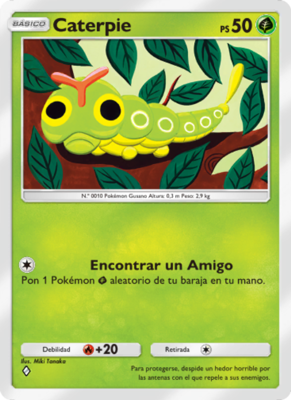 Caterpie 005 — Genetic Apex (Spanish Pokémon TCG card)