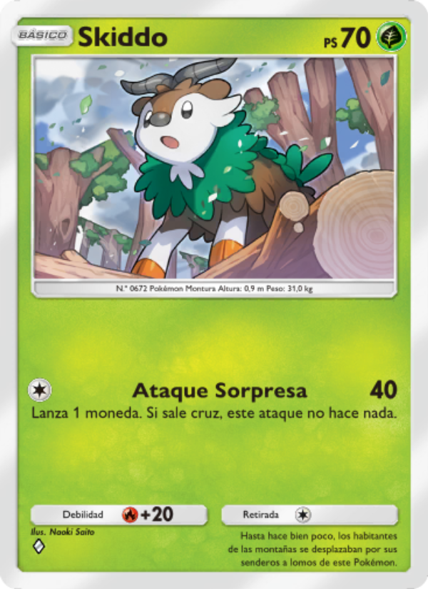 Skiddo 031 — Genetic Apex (Spanish Pokémon TCG card)
