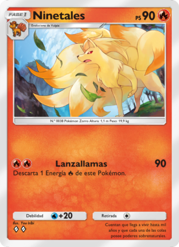 Ninetales 038 — Genetic Apex (Spanish Pokémon TCG card)