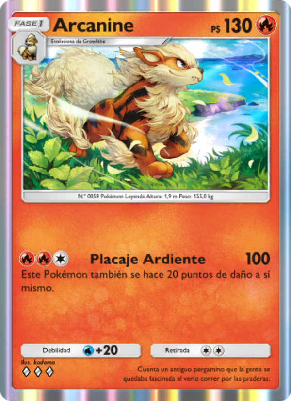 Arcanine 040 — Genetic Apex (Spanish Pokémon TCG card)
