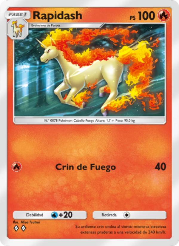 Rapidash 043 — Genetic Apex (Spanish Pokémon TCG card)