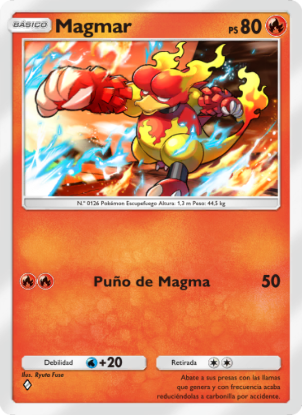 Magmar 044 — Genetic Apex (Spanish Pokémon TCG card)