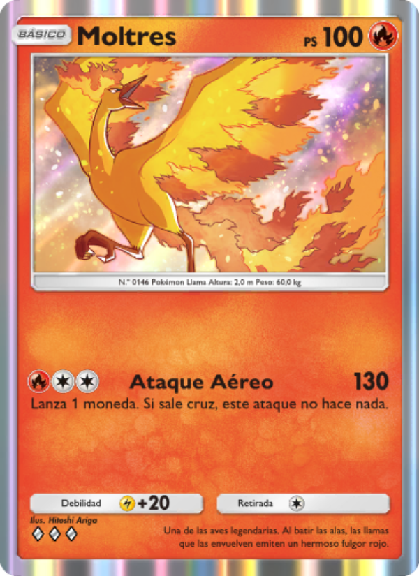 Moltres 046 — Genetic Apex (Spanish Pokémon TCG card)
