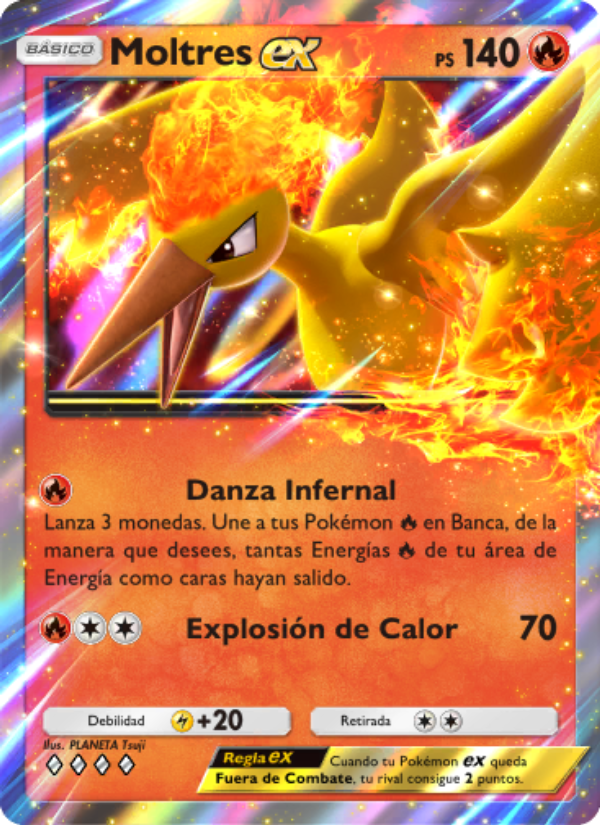 Moltres ex 047 — Genetic Apex (Spanish Pokémon TCG card)