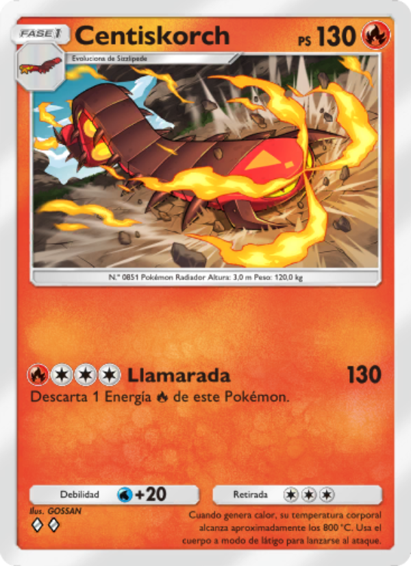 Centiskorch 052 — Genetic Apex (Spanish Pokémon TCG card)