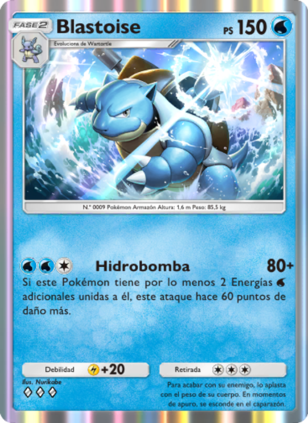 Blastoise 055 — Genetic Apex (Spanish Pokémon TCG card)