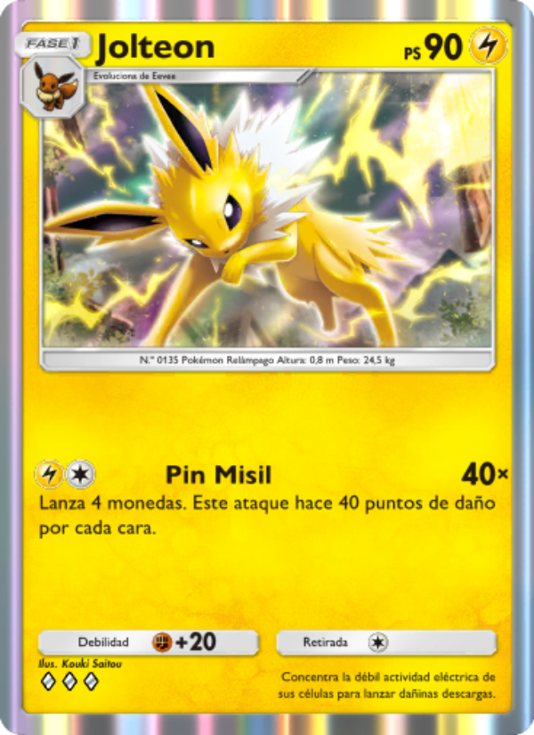 Jolteon 102 — Genetic Apex (Spanish Pokémon TCG card)