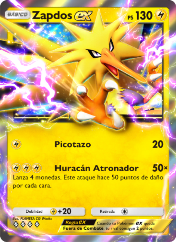 Zapdos ex 104 — Genetic Apex (Spanish Pokémon TCG card)