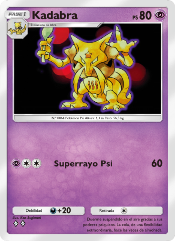 Kadabra 116 — Genetic Apex (Spanish Pokémon TCG card)