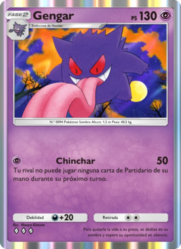 Gengar 122 — Genetic Apex (Spanish Pokémon TCG card)