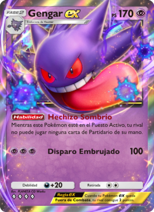 Gengar ex 123 — Genetic Apex (Spanish Pokémon TCG card)