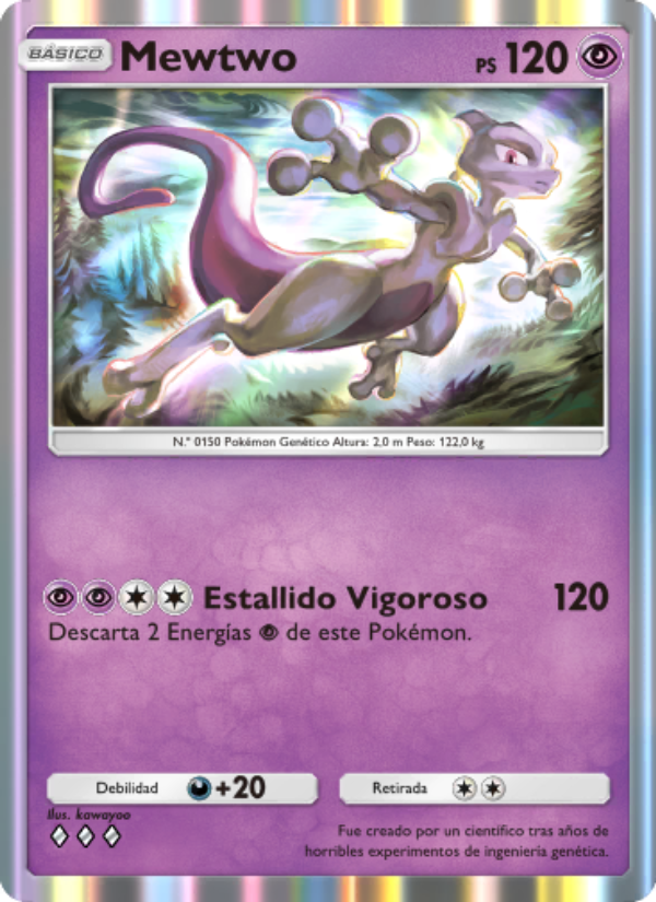 Mewtwo 128 — Genetic Apex (Spanish Pokémon TCG card)