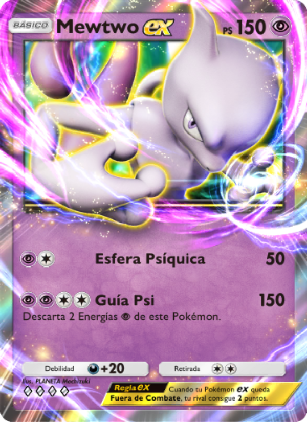 Mewtwo ex 129 — Genetic Apex (Spanish Pokémon TCG card)