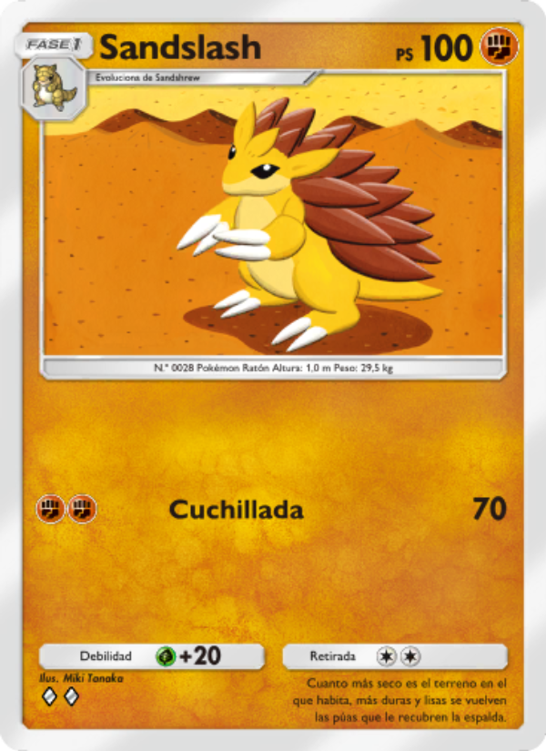 Sandslash 138 — Genetic Apex (Spanish Pokémon TCG card)