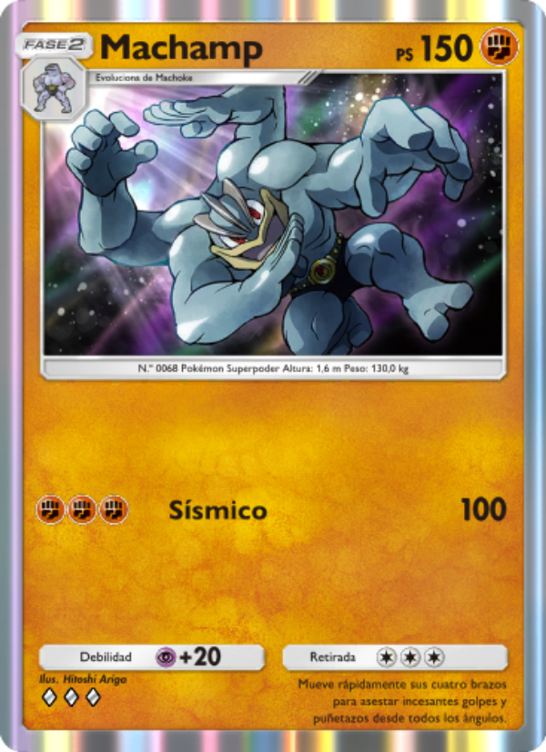 Machamp 145 — Genetic Apex (Spanish Pokémon TCG card)