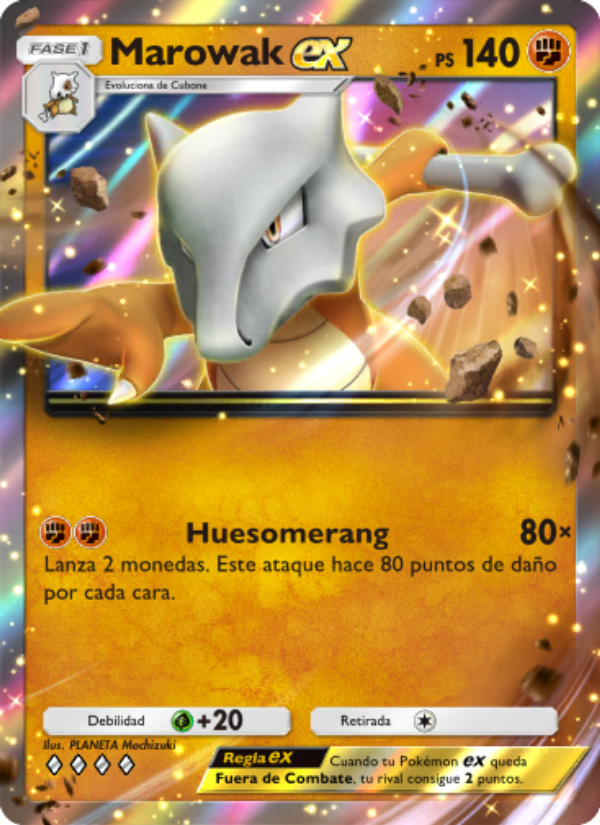 Marowak ex 153 — Genetic Apex (Spanish Pokémon TCG card)