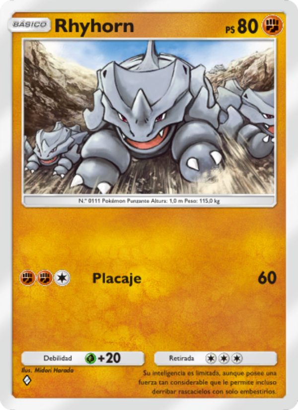 Rhyhorn 156 — Genetic Apex (Spanish Pokémon TCG card)