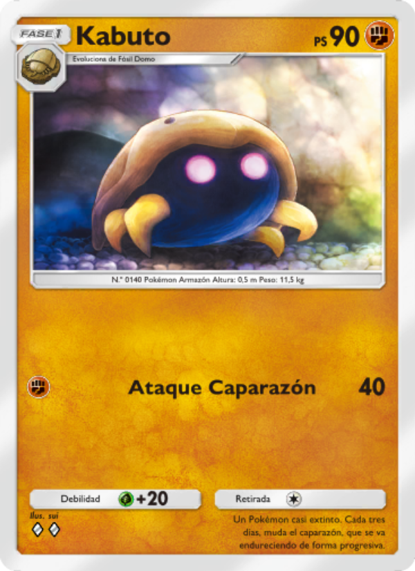 Kabuto 158 — Genetic Apex (Spanish Pokémon TCG card)