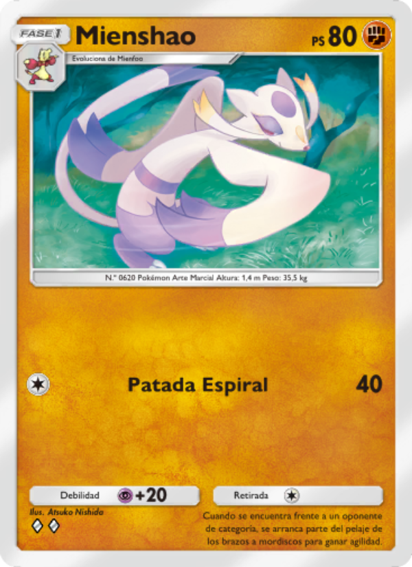 Mienshao 161 — Genetic Apex (Spanish Pokémon TCG card)