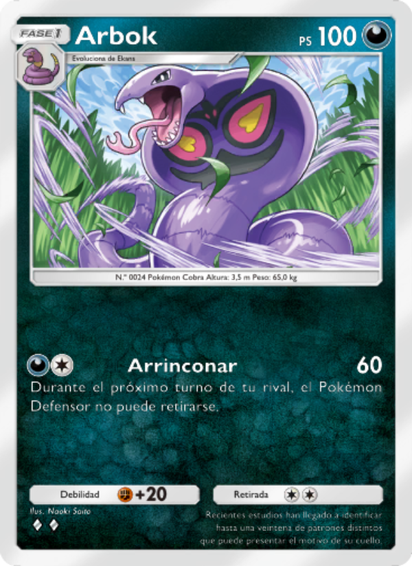 Arbok 165 — Genetic Apex (Spanish Pokémon TCG card)