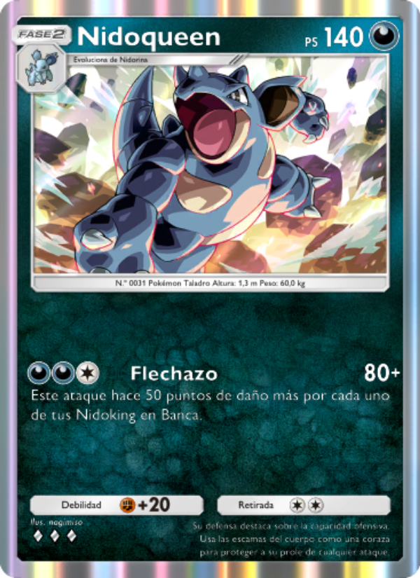 Nidoqueen 168 — Genetic Apex (Spanish Pokémon TCG card)