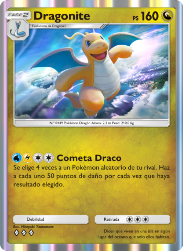 Dragonite 185 — Genetic Apex (Spanish Pokémon TCG card)