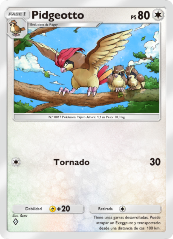 Pidgeotto 187 — Genetic Apex (Spanish Pokémon TCG card)