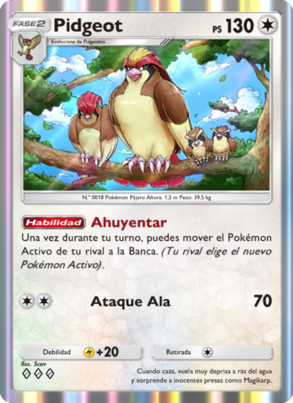 Pidgeot 188 — Genetic Apex (Spanish Pokémon TCG card)