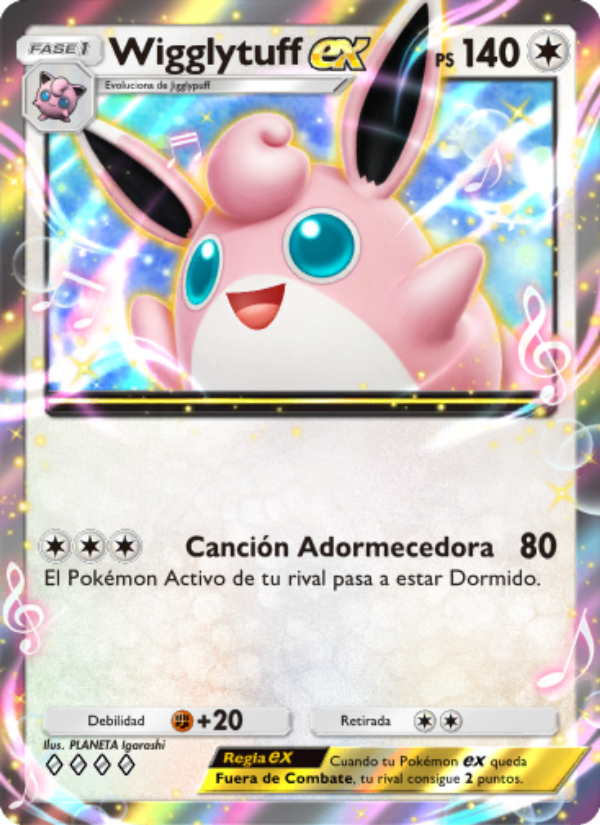Wigglytuff ex 195 — Genetic Apex (Spanish Pokémon TCG card)