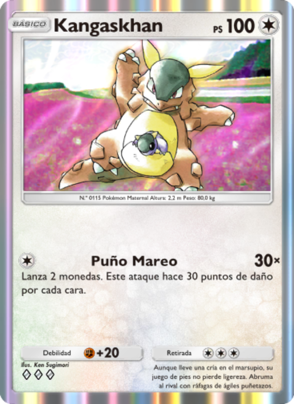 Kangaskhan 203 — Genetic Apex (Spanish Pokémon TCG card)